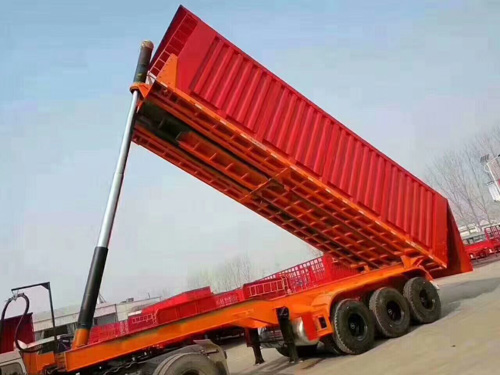 平板后翻自卸半挂车